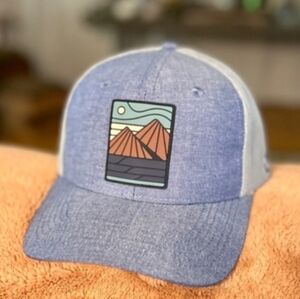 Wohven - Blue Trucker Hat with Mountain Patch